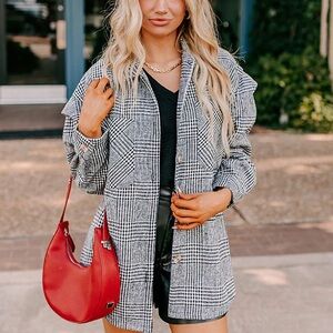 Promesa Black and White Plaid Blazer